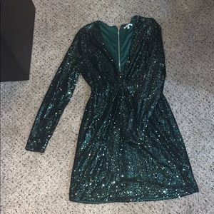Dark green sequin dress